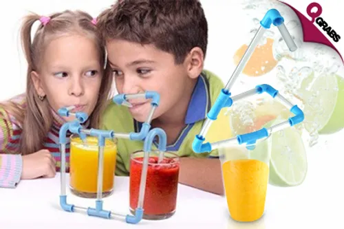 From QR29 Be Silly with Your Sips with Connectable Drinking Straws - Choose from 2 Fun Colors! (Up to QR98 Value)